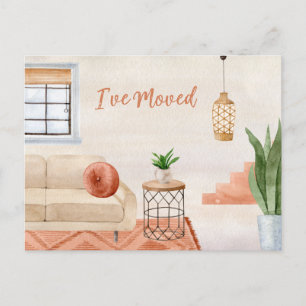 Terracotta Bohemian Flytta Announcement Vykort