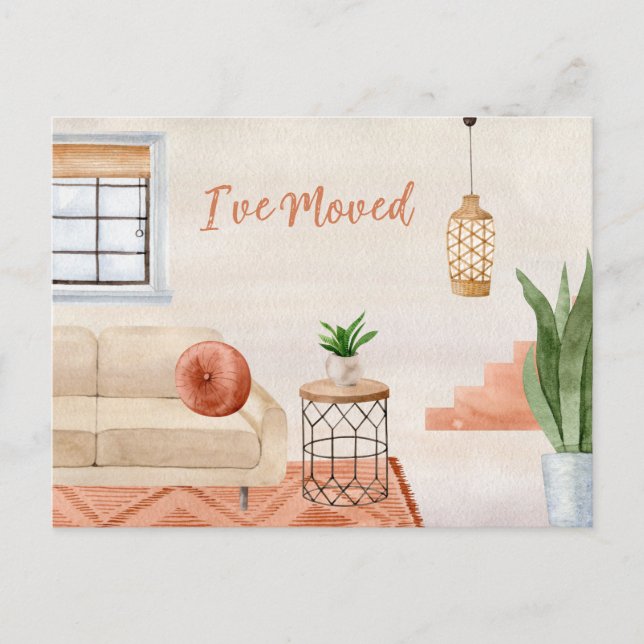 Terracotta Bohemian Flytta Announcement Vykort (Framsida)