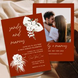 Terracotta Bohemian Photo bröllopsinbjudan Inbjudningar