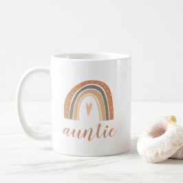 Terracotta Bohemian Rainbow Cute Auntie Script Kaffemugg