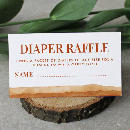Terracotta Boho Abstrakt Desert Diaper Raffle Tilläggskort
