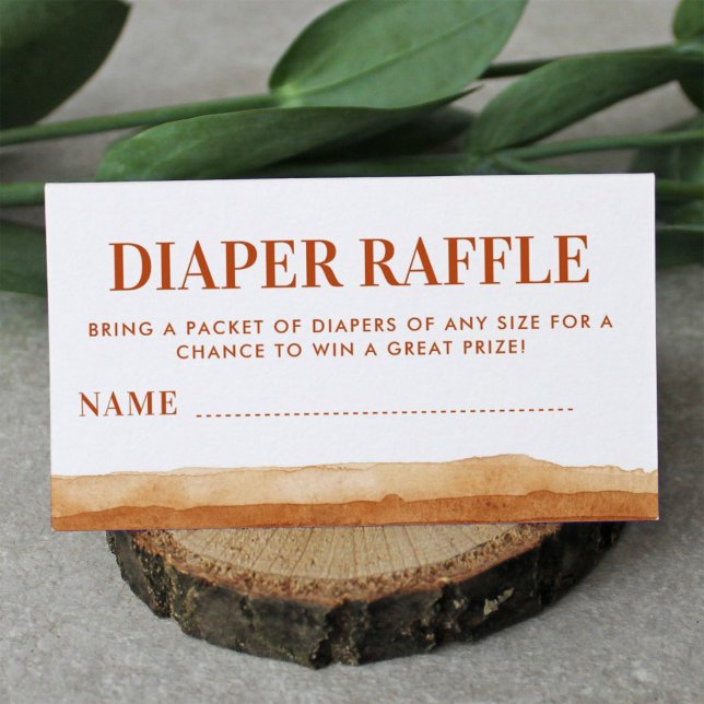 Terracotta Boho Abstrakt Desert Diaper Raffle Tilläggskort (Skapare uppladdad)