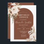 Terracotta Boho Arch Blommigt Birthday 30th Middag Inbjudningar<br><div class="desc">Terracotta Fall Boho Arch-Blommigten födelsedag 30:e perfekten för inbjudan till höst- eller fallinbjudan</div>