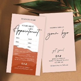 Terracotta Boho Arch Logo Nails Hair Spa Salon Tidsbeställning Kort