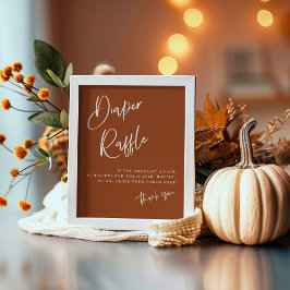 Terracotta Boho Baby Shower Raffle-skylt Poster
