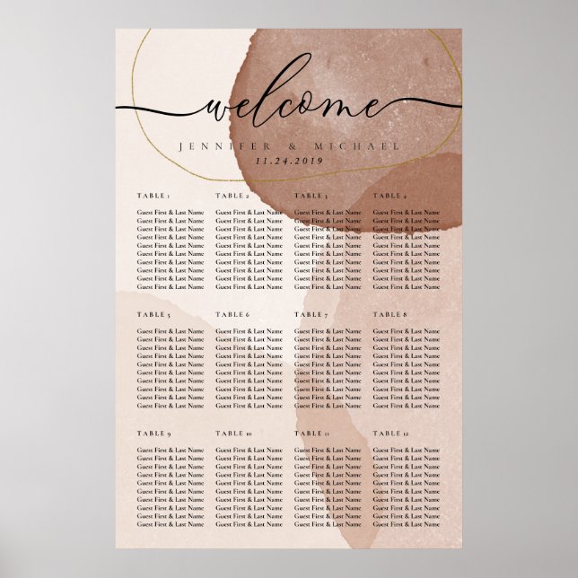 Terracotta Boho Beach Wedding välkommen Poster (Framsidan)