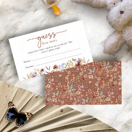 Terracotta Boho Blommigt Baby Shower Tilläggskort