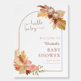 Terracotta Boho blommigt Baby Shower Välkomsttecke