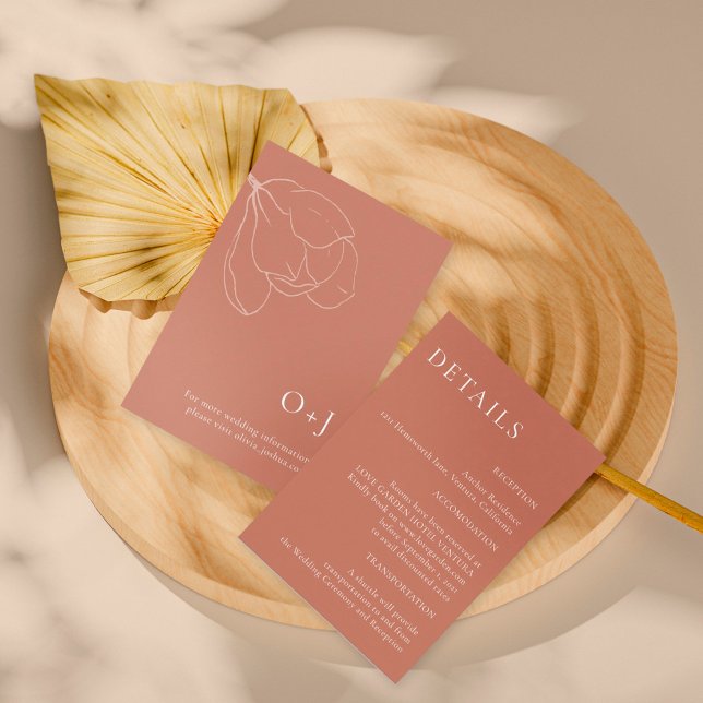 Terracotta Boho blommigt Bröllop Infoga kort (Skapare uppladdad)