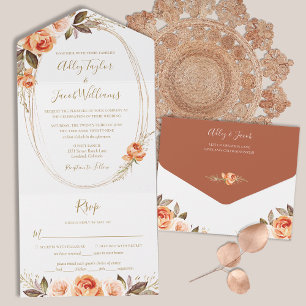 Terracotta Boho Blommigt Fall Wedand med OSA