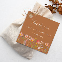 Terracotta Boho Blommigt Fall Wedding Tack Gåvor Etiketter