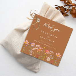 Terracotta Boho Blommigt Fall Wedding Tack Gåvor Etiketter