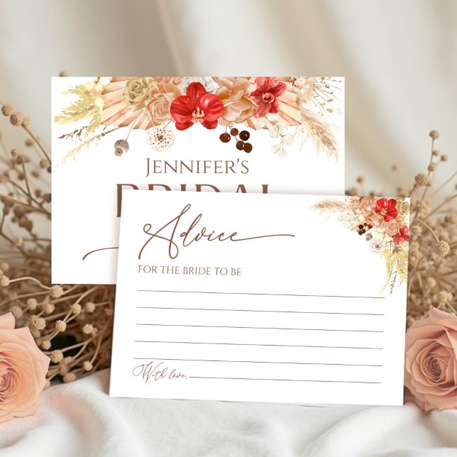 Terracotta Boho Blommigt Möhippa Adapter Inbjudningar (Skapare uppladdad)