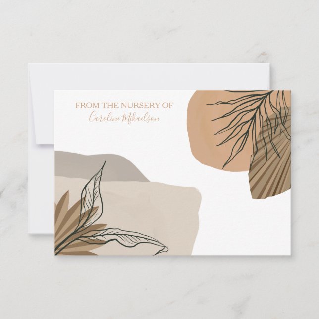 Terracotta Boho Blommigt Pampas Tack Kort (Framsida)