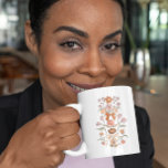 Terracotta Boho Blommigt Ribbon Kaffemugg<br><div class="desc">Boho och Rustic mugg med hand plockade illustration av knärör och blommor i terracotta och  rosa färg.</div>