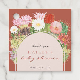 Terracotta Boho Bloom Cactus Baby Shower Gåvor Etiketter