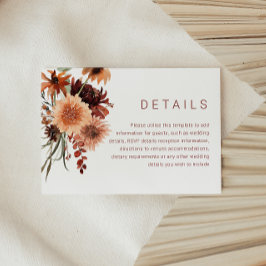 Terracotta Boho Bröllop: Information om Bröllop Tilläggskort