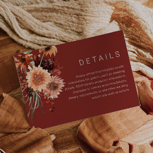 Terracotta Boho Bröllop: Information om sommaruppe Tilläggskort