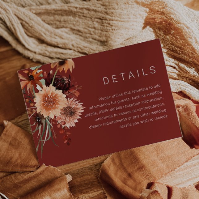 Terracotta Boho Bröllop: Information om sommaruppe Tilläggskort (Skapare uppladdad)