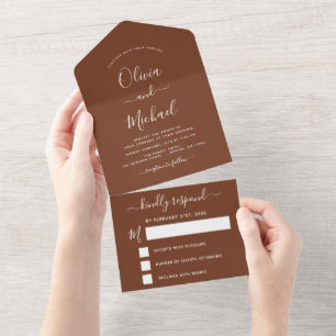 Terracotta Boho Bröllop Modern Typography OSA