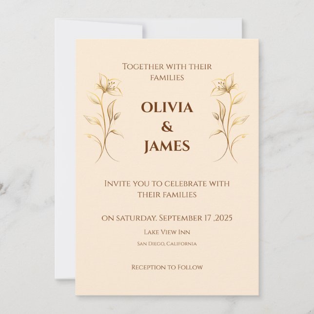 Terracotta Boho bröllopsinbjudan Inbjudningar (Framsida)