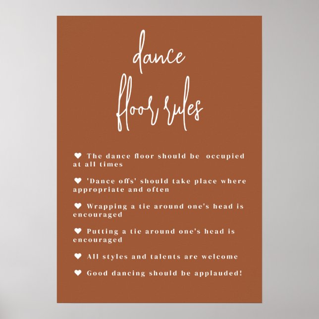 Terracotta Boho Dance Golv Regler-tecken Poster (Framsidan)