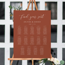Terracotta Boho Elegant 14 bord-sittplatsdiagram Poster
