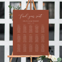 Terracotta Boho Elegant 15 bord-sittplatsplan Poster