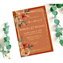 Terracotta Boho Fall Blommigt Watercolor