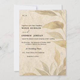 Terracotta Boho faller på bröllopsinbjudan Inbjudningar