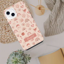 | Terracotta Boho Heart ThELED Mönster Namn