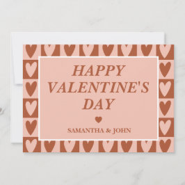 Terracotta Boho Hearts Valentine’s Gift Julkort