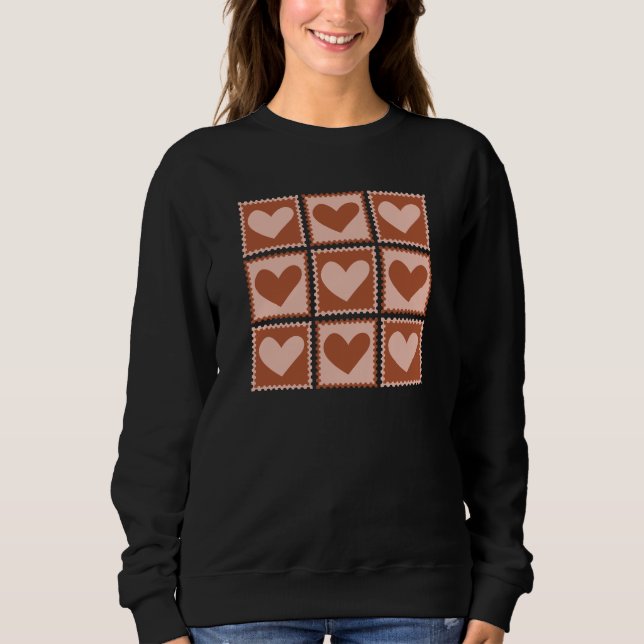 Terracotta Boho Hearts Valentine’s Gift T Shirt (Framsida)