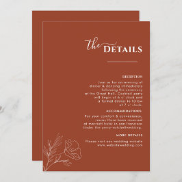 Terracotta Boho Itinerary, Rust Bröllopsprogram Inbjudningar