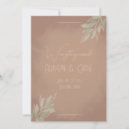 Terracotta Boho Minimalist Save the Date card Inbjudningar