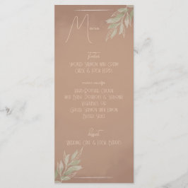 Terracotta Boho Minimalist Wedding Menu (style 2) Meny