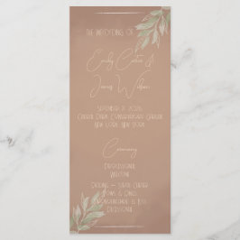 Terracotta Boho Minimalist Wedding Program