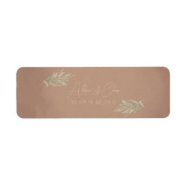 Terracotta Boho Minimalist Wedding  Returadress Etikett