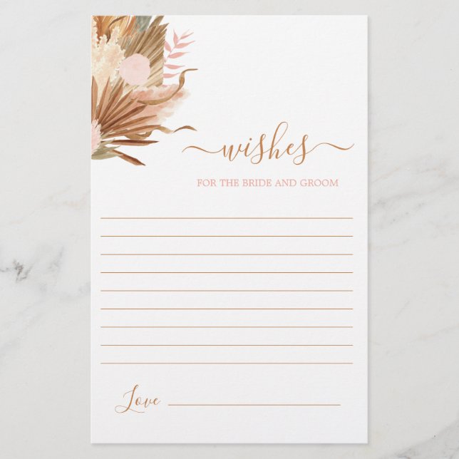 Terracotta Boho Önskemål för Bride-kortet (Framsida)