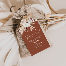 Terracotta Boho Pampas Grass Bröllop Gift Märkres Presentetikett
