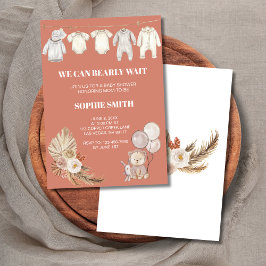 Terracotta Boho Pampas vi kan vänta Inbjudningar