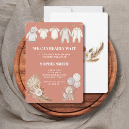 Terracotta Boho Pampas vi kan vänta Inbjudningar