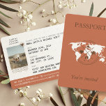 Terracotta Boho Passport Destination Wedding Inbjudningar<br><div class="desc">Vår inbjudan till terracotta-bröllopet är designad att se ut som ett pass, skapar det vara ett unikt och minnesvärt val för din speciella dag. Inbjudan kommer från en högkvalitativ kardstock och har en vacker terracotta färg som är perfekt för ett fall eller ett orustiskt temat bröllop. Denna inbjudan är perfekt...</div>