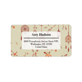 Terracotta Boho Pattern Adressetikett