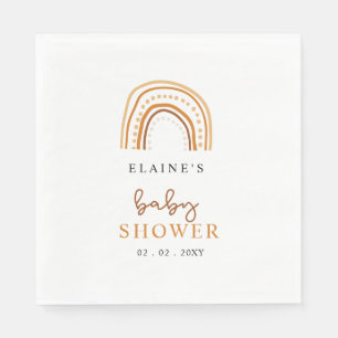 Terracotta Boho Rainbow Gender Neutral Baby Shower Pappersservett