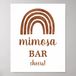 Terracotta Boho Rainbow Mimosa Pub tecken Poster