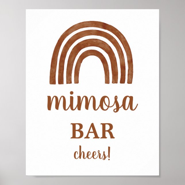 Terracotta Boho Rainbow Mimosa Pub tecken Poster (Framsidan)