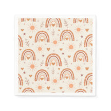 Terracotta boho rainbow mönster babydusch