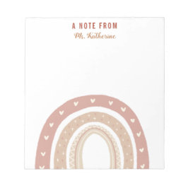 Terracotta Boho Rainbow Tack Gift Anteckningsblock