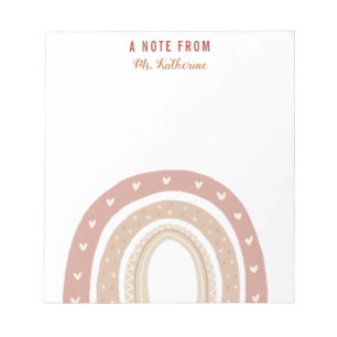 Terracotta Boho Rainbow Tack Gift Anteckningsblock